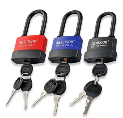 Long Shackle isolation Safety Lockout Padlocks Plastic Casing Iron 80mm
