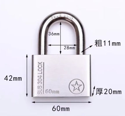 Outdoor Weatherproof Locks Keyed Alike Anti Corrosion Stainless Steel Iron 50mm