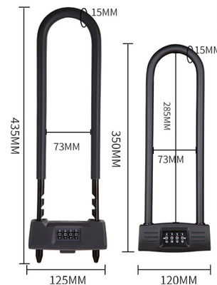 4 Digit Combination Long Shank Padlock Long Clasp U Shaped