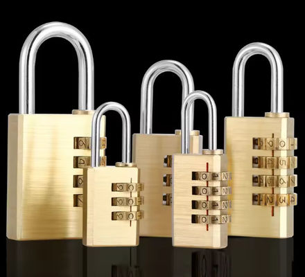 4 Digit Brass Combination Password Padlock For Bag Luggage Resettable