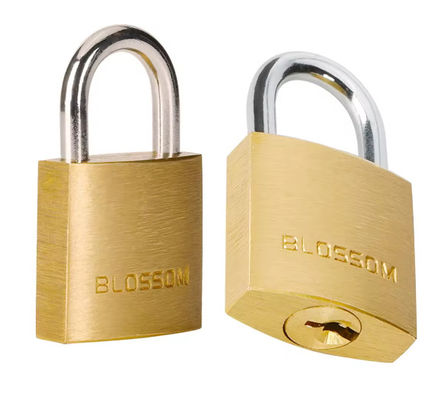 Sturdy Keyed Small 32mm Brass Padlock Rectangular Hardened Steel