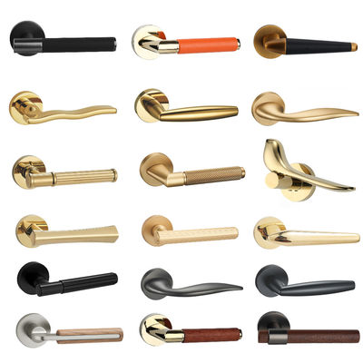 Safety Wooden Bedroom Silver Gold House Door Handle Interior Design Door Locks
