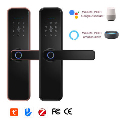 Aluminum Alloy Anti-Lock Biometric Fingerprint Keyless Tuya Smart Door Lock Electronic Digital Smart Door Lock